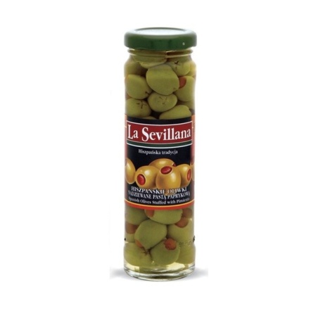 Hiszpańskie oliwki zielone nadziewane papryką 156ml